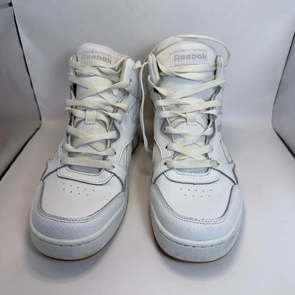 Reebok BB 4000 II Mid White Silver Gum Mens Size 8 High Top Sneakers 096069